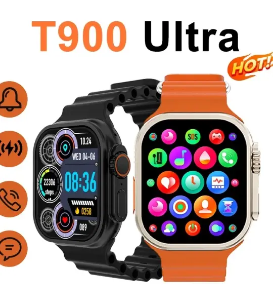 T900 Ultra Men Smart Watch 2.09″ HD Screen Bluetooth Calling Pedometer Heart Rate Blood Pressure Sleep Sports Watch for iPhone & Andriod Phone